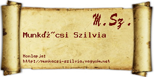 Munkácsi Szilvia névjegykártya